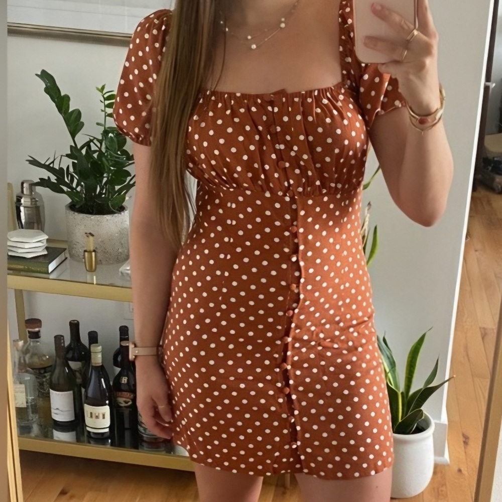 By Together Brown Polka Dot Summer Dress